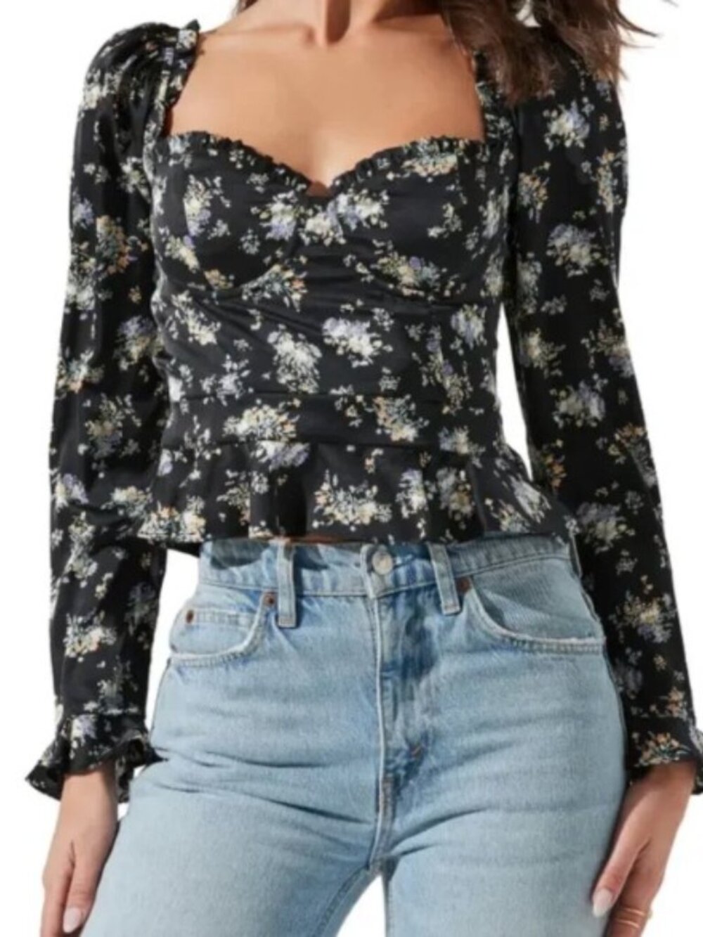ASTR the Label Floral Satin Top
